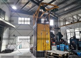 發(fā)往湖南長(zhǎng)沙Q3710吊鉤式拋丸機(jī)拋丸除銹去氧化皮效果怎么樣？